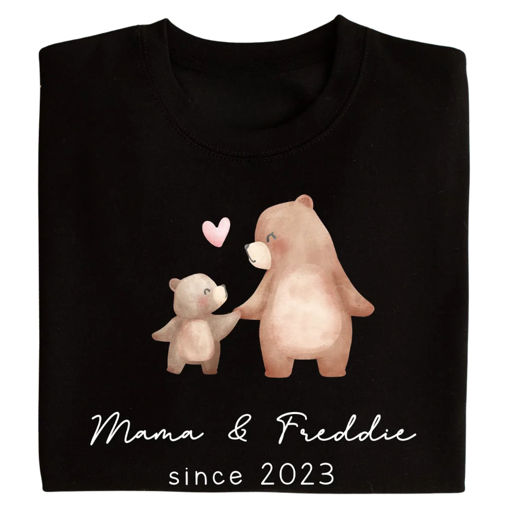 Personalized Mama And Baby Bear Sweatshirt Matching, Custom Mommy And Baby Sweatshirt For Father Day ET1442
