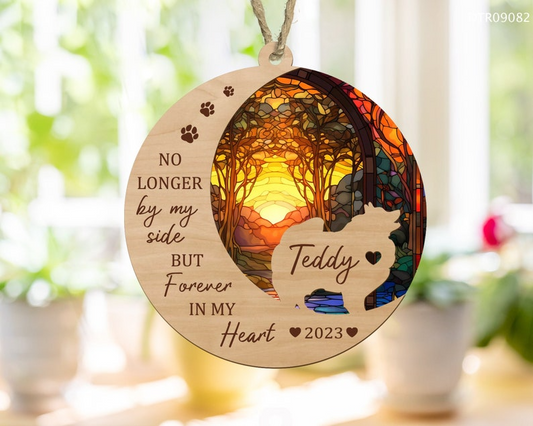 Loss of Pet Sympathy Gift, Pet Memorial Suncatcher, Handmade Custom Dog Breed Suncatcher OA0178
