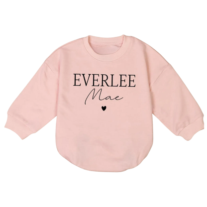 Custom Name Baby Romper Sweatshirt, Personalized Baby Romper Sweatshirt BB0027