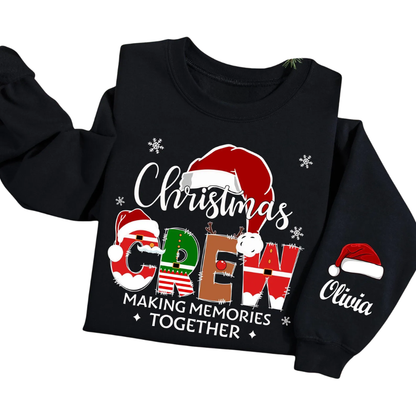 Christmas Crew Making Memories Together Custom Name Maching Family Sweatshirt, Personalized Matching Christmas Crew Sweater ET1690