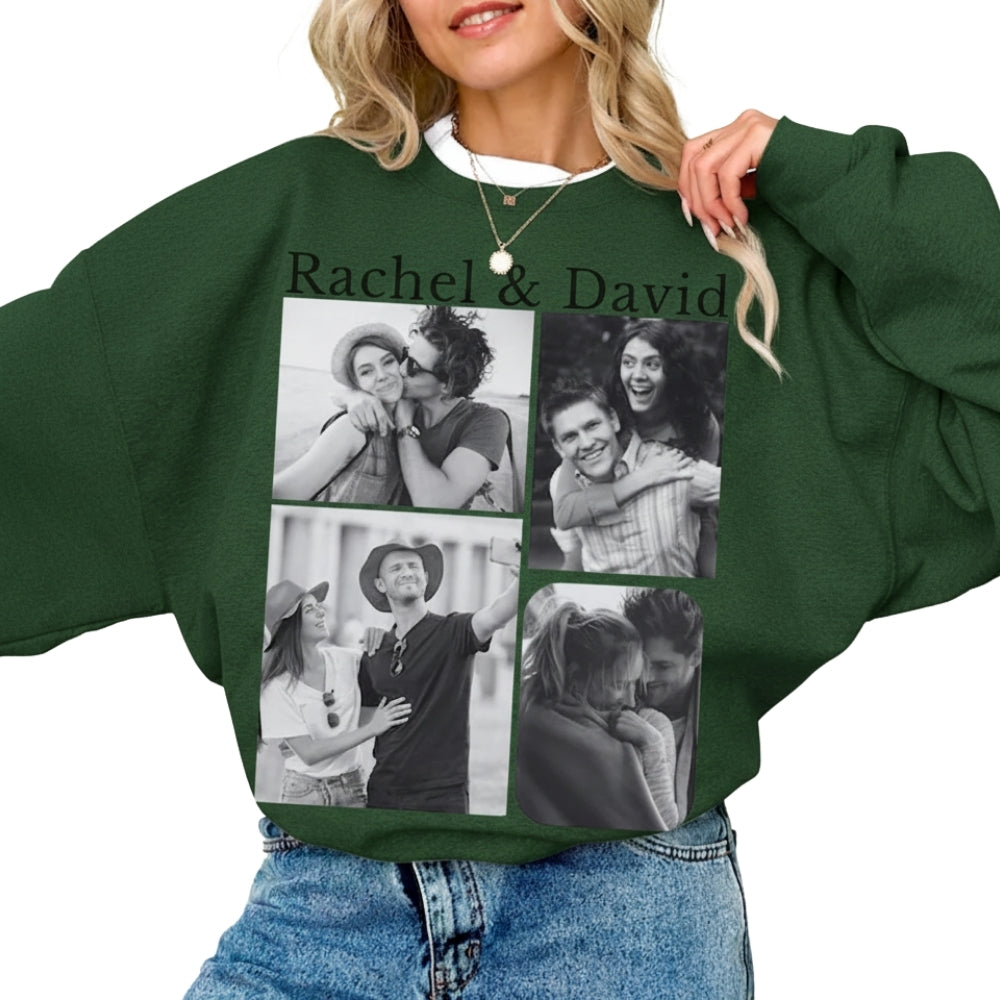 Custom Couples Photo Collage Sweatshirt, Custom Valentine's Day Sweatshirt 2D0854