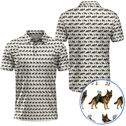 German Shepherd Golf Polo Shirt For Men, German Shepherd Golf Shirt GZ0385
