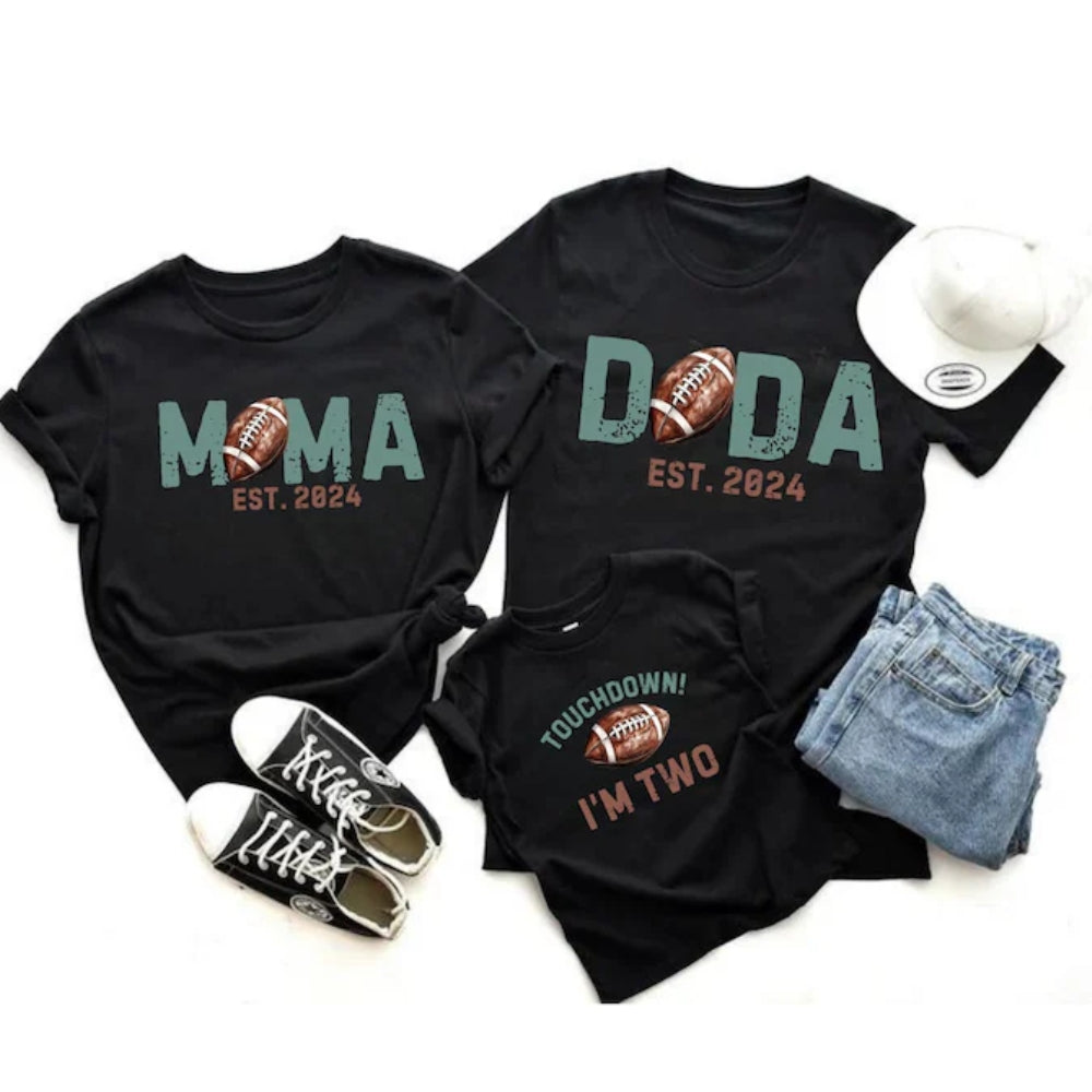 Custom Matching Family 1st Birthday Football T Shirts, Customized Matching Family Football Birthday Shirts ET0060