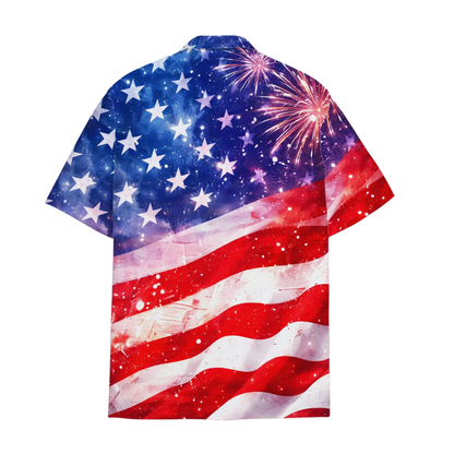 Cute Pig American Flag Hawaiian Shirt Men Women, Pig Patriotic Hawaiian Shirt HE0678