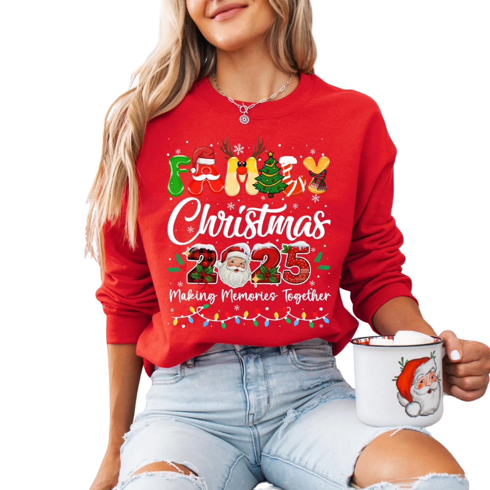 Family Christmas Making Memories Togther Matching Sweashirt, Personalized Christmas Family Sweatshirts ET1342