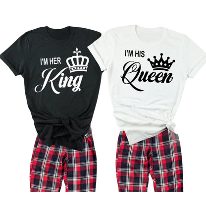 I'm Her King I'm His Queen Matching T Shirts For Couple, King And Queen Matching His And Her Shirts ET0819
