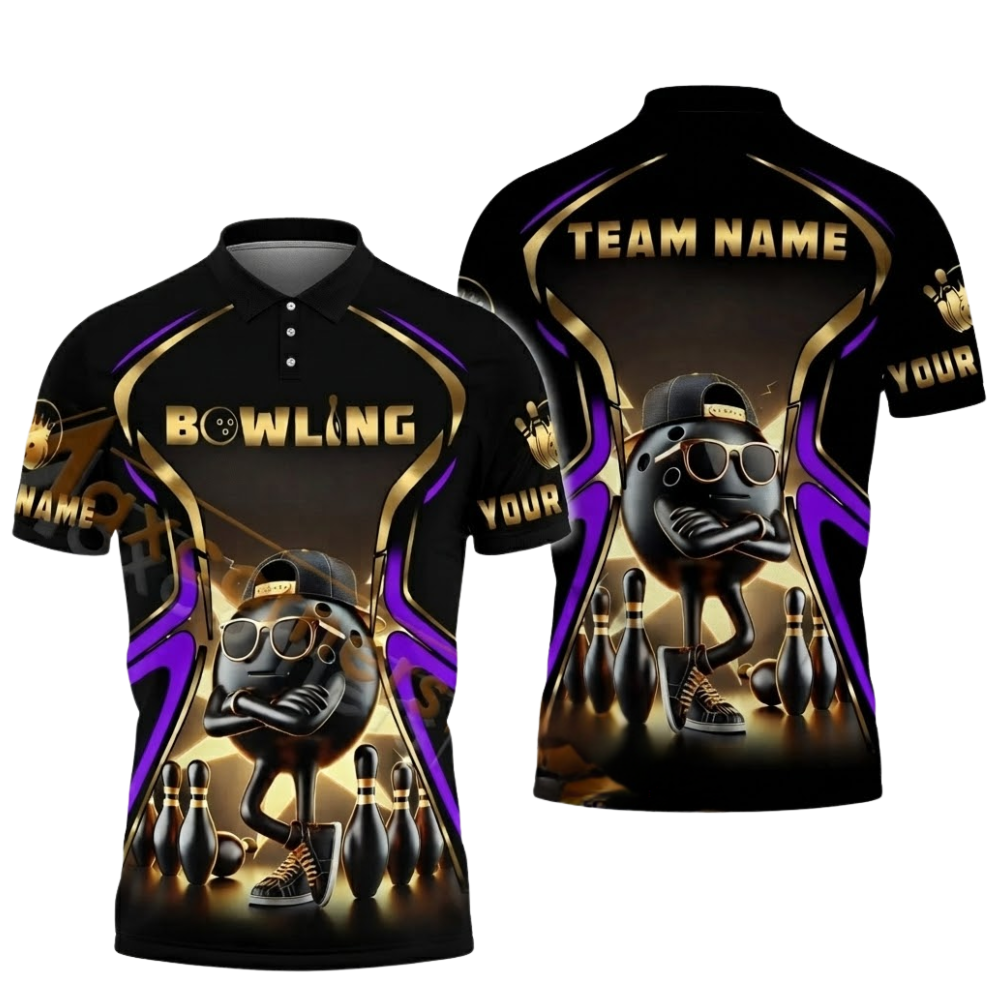 Custom Men's Orange And Gold Bowling Polo Shirts, Custom Team Bowling Shirts BZ0588
