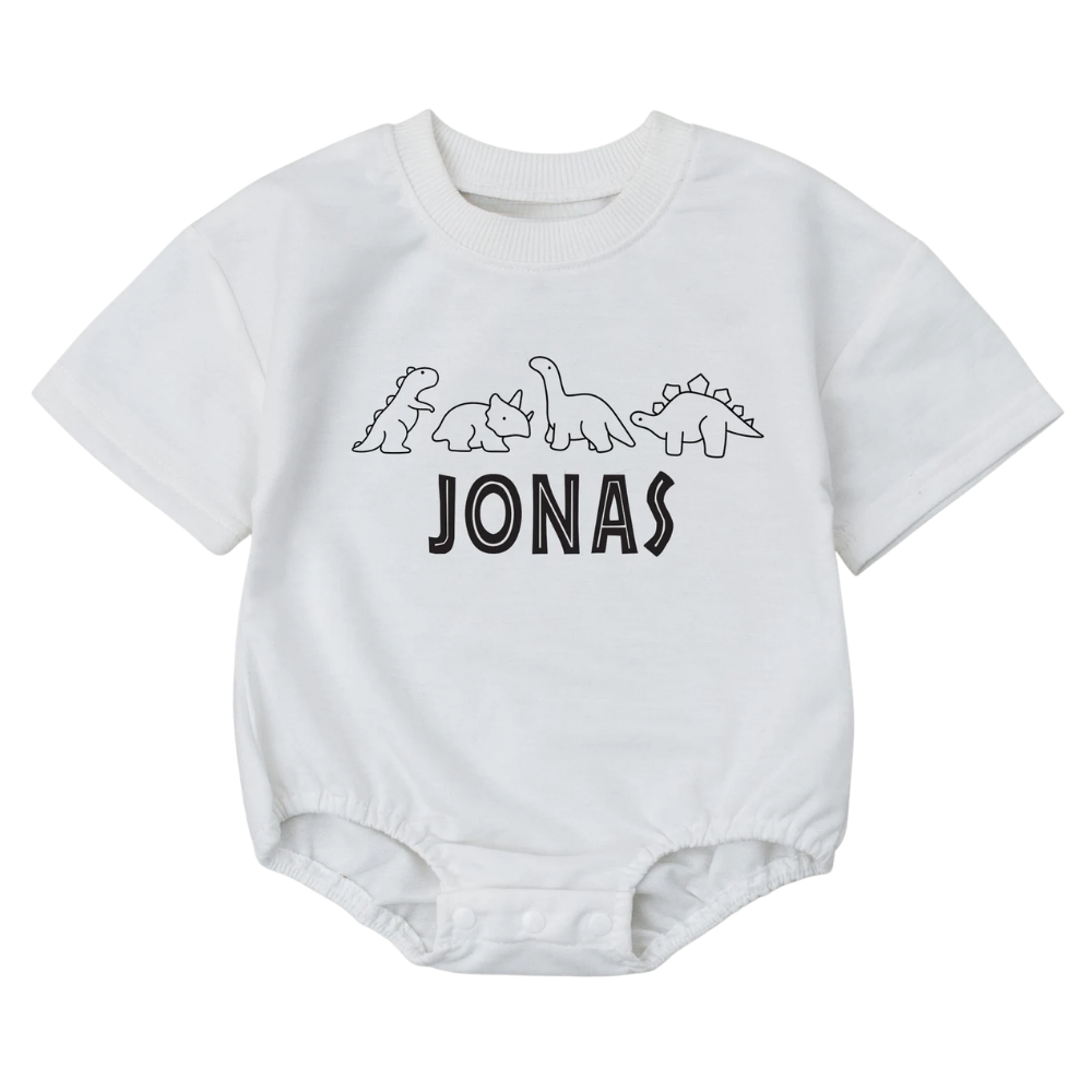 Personalized Dinosaur Baby T Shirt Romper Cute, Custom Dinosaur Baby Romper With Name BB0052