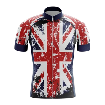 United Kingdom Flag Cycling Short Sleeve Jersey Mens, Patriotic United Kingdom Cycling Jersey CG0834