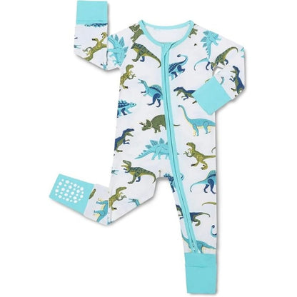Dinosaur Blue Baby Convertible Zippy Romper, Dinosaur Baby Convertible Romper BB0363