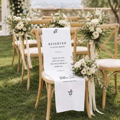 Mother Of The Groom In Loving Memory Custom Wedding Chair Sign, Custom Memorial Chair Sign For Wedding WD0328