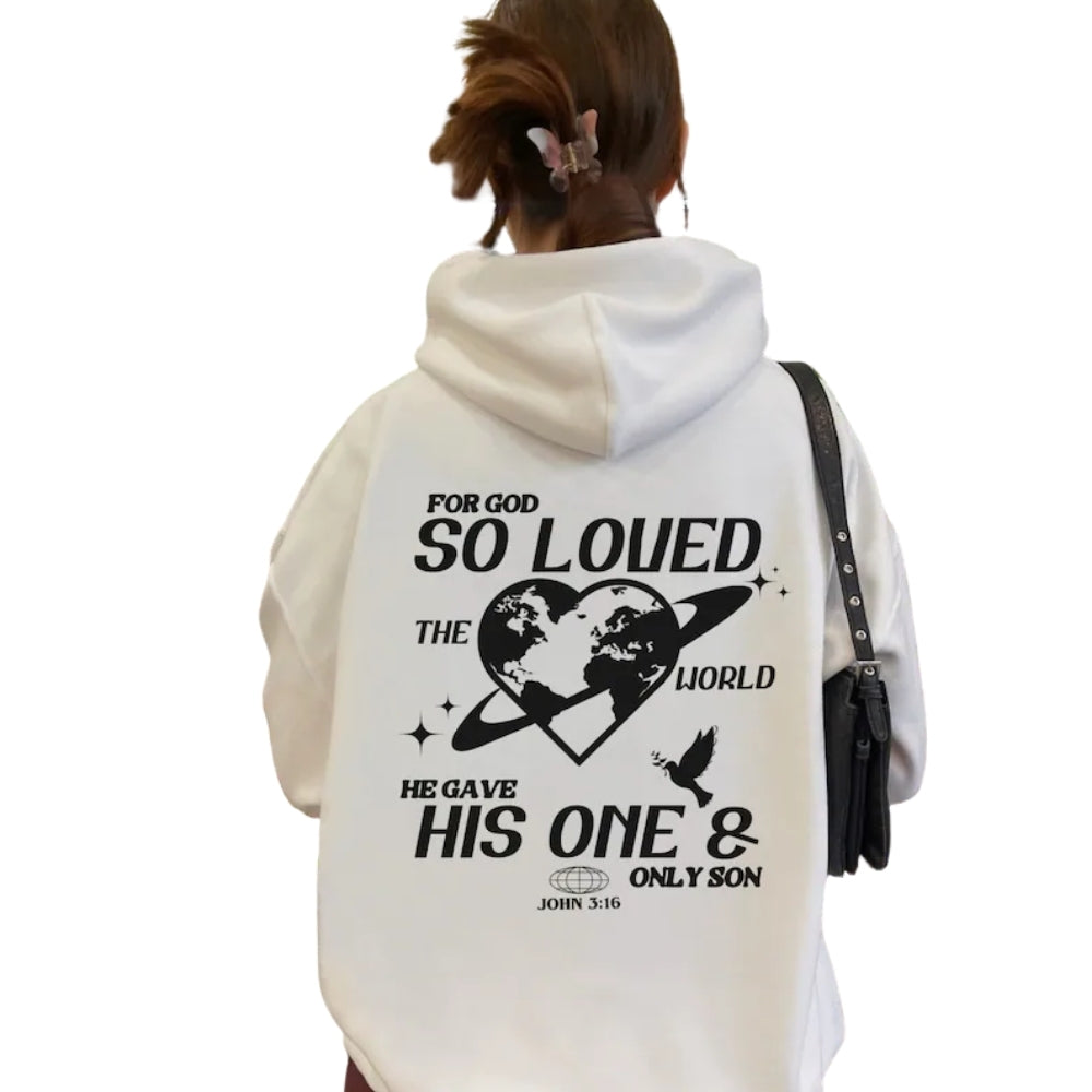 For God So Loved The World Hoodie, Bible Verse Christian Jesus Hoodie 2D0306