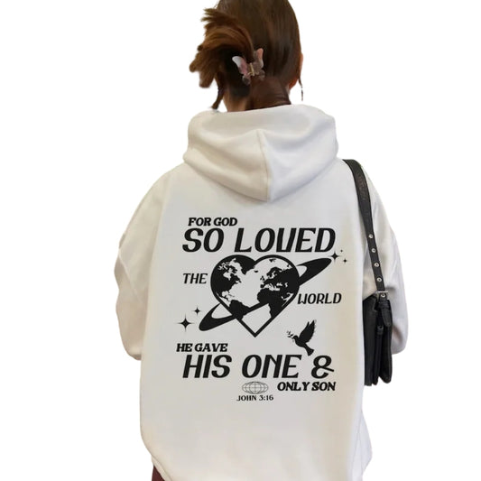 For God So Loved The World Hoodie, Bible Verse Christian Jesus Hoodie 2D0306