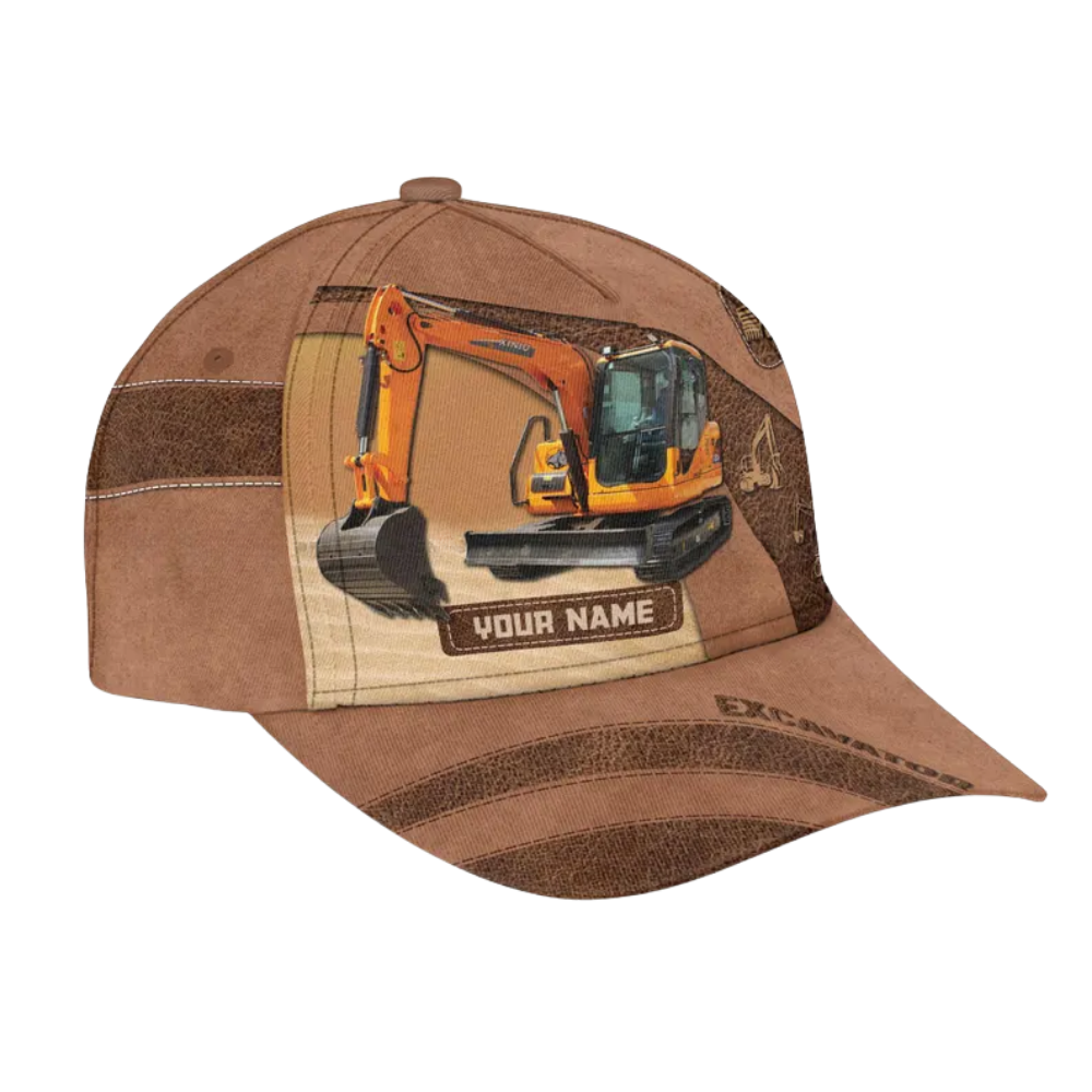 Custom Name Excavator Baseball Cap, Custom Construction Excavator Workers Caps Hats CP0142