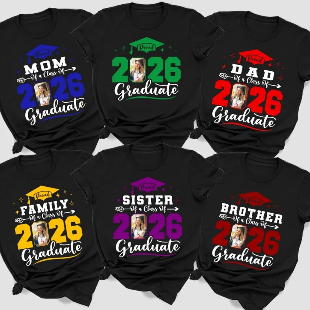Custom Photo Graduation Matching T Shirt For Family, Custom Graduate Matching Family Shirts ET0189
