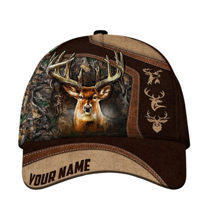 Custom Whitetail Deer Hunting 3D Printed Hat Cap, Custom Deer Hunting Caps CP0345
