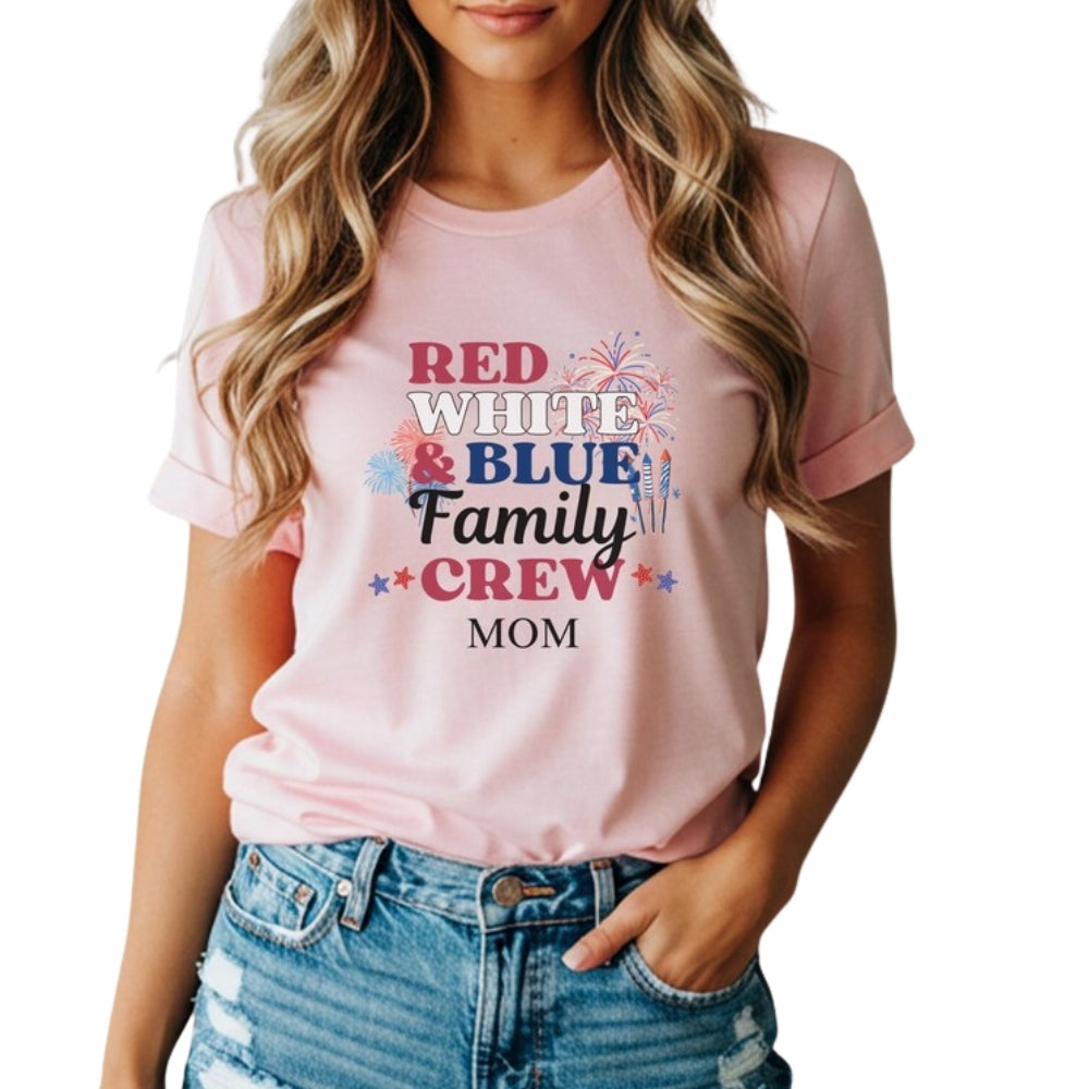 Red White Blue Family Crew Custom Matching 4th Of July T Shirt, Custom Independence Day Matching Shirts For Family ET0729