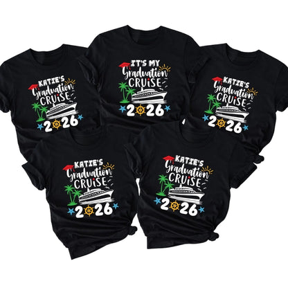 It's My Graduation Cruise Custom Matching Family T Shirts, Personalized Family Graduation Cruise Matching Shirts ET0460