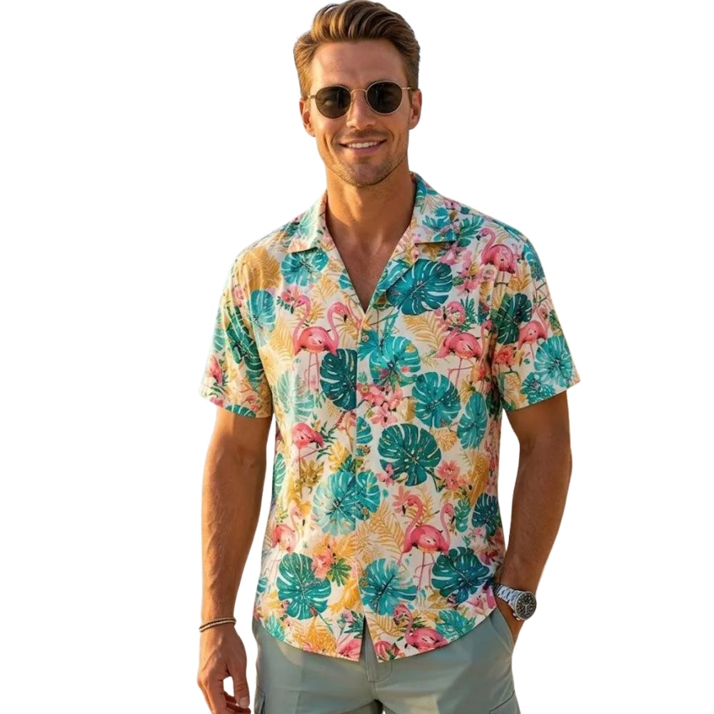 Flamingo Tropical Matching Family Hawaiian Shirt, Flamingo Beach Family Hawaiian Shirts ET0893