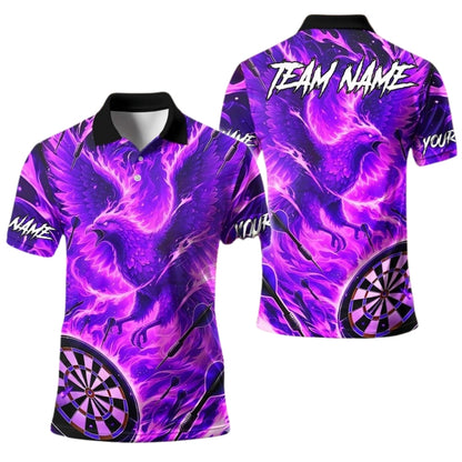 Custom Flame Phoenix Darts Polo Shirt For Mens, Custom Phoenix Darts Team Shirts DE0064