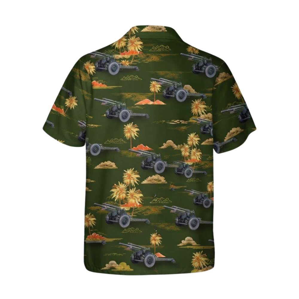 M101A1 Howitzer Artillery Tropical Hawaiian Shirt, Military Hawaiian Shirt For Veteran HE0780