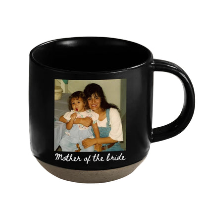 I Survived My Daughter's Wedding Custom Photo Pottery Mug For Mother Of The Bride, Personalized Mother Of Bride Mug With Picture WD0346