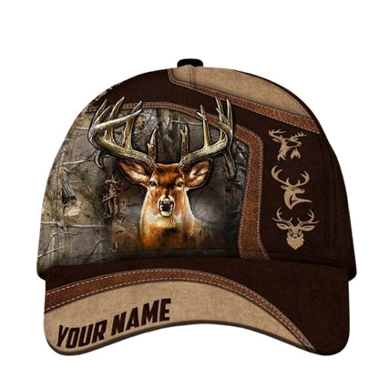 Custom Whitetail Deer Hunting 3D Printed Hat Cap, Custom Deer Hunting Caps CP0345