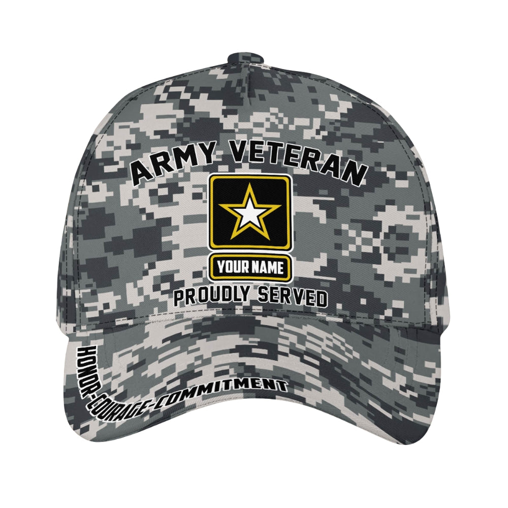 3D Classic Cap Army Veteran Personalized Name Cap 37 Lasfour CA1014