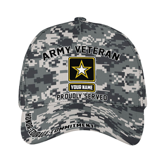 3D Classic Cap Army Veteran Personalized Name Cap 37 Lasfour CA1014