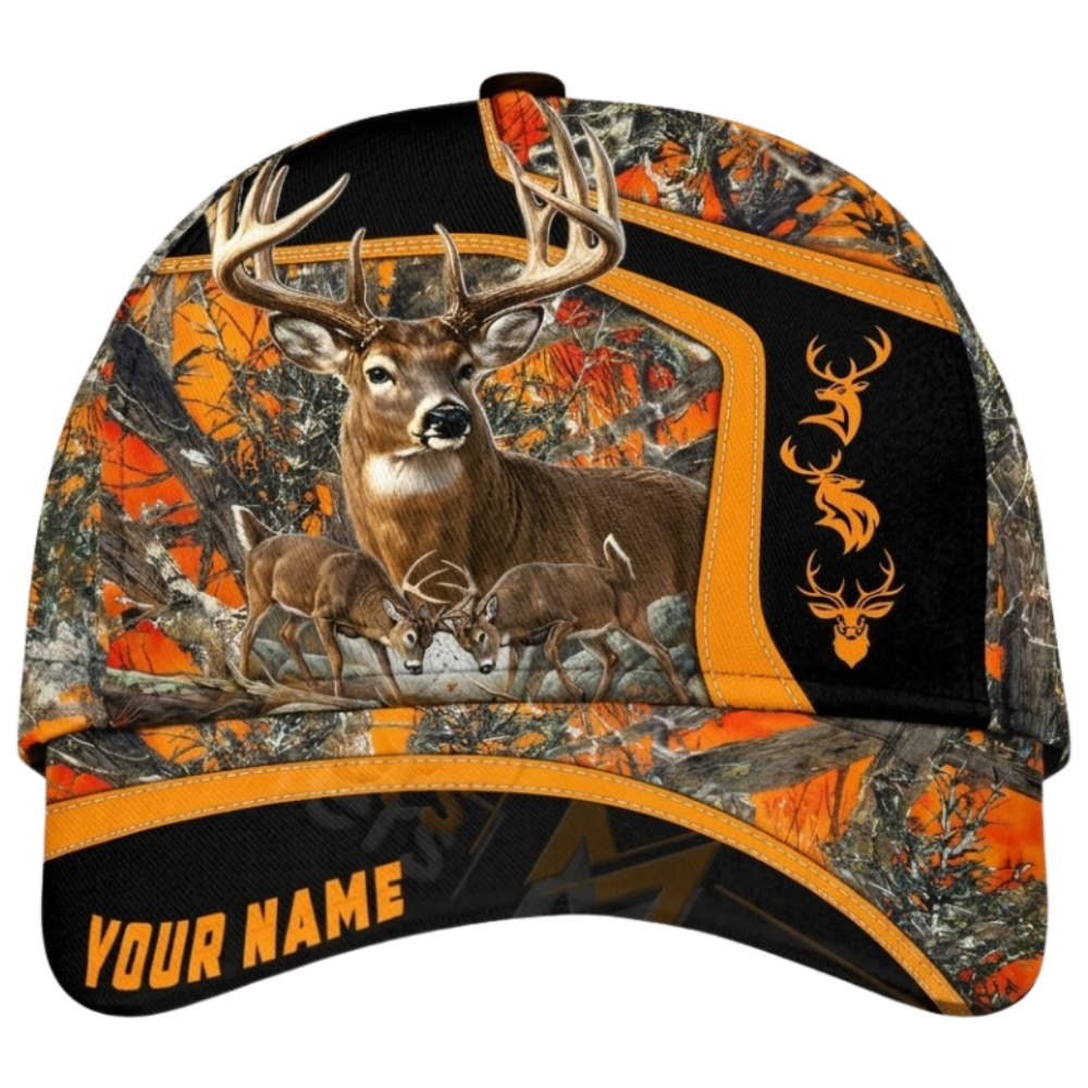 Personalized Deer Hunting Forest Baseball 3D Cap, Custom Deer Hunter Cap Hat CP0717