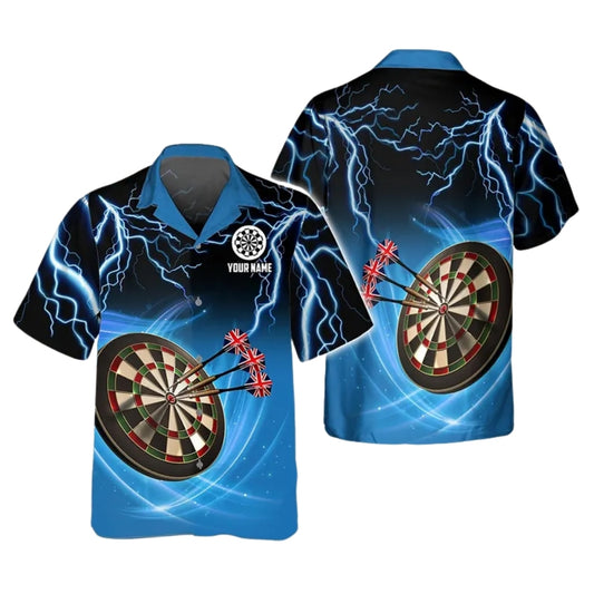 Custom Blue Thunder Hawaiian Darts Shirt For Mens, Custom Darts Hawaiian Shirts DE0065