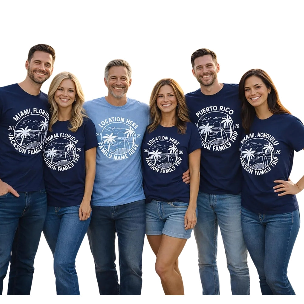 Custom Matching Family Vacation T Shirts, Personalized Family Matching Vacation Shirts ET0461