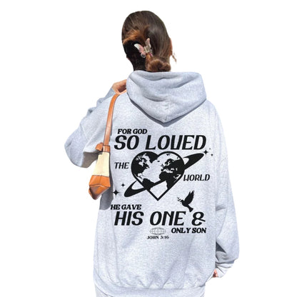 For God So Loved The World Hoodie, Bible Verse Christian Jesus Hoodie 2D0306