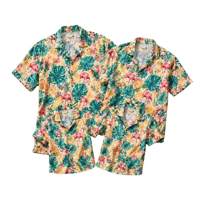 Flamingo Tropical Matching Family Hawaiian Shirt, Flamingo Beach Family Hawaiian Shirts ET0893
