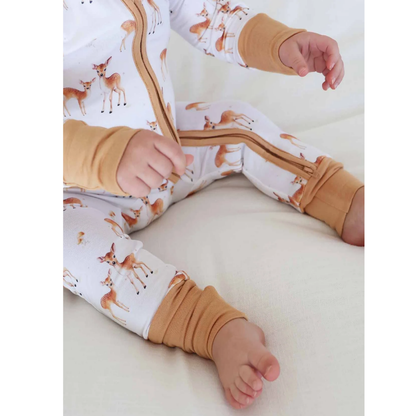 Fawn Deer Baby Convertible Zippy Romper, Baby Deer Romper Convertible BB0843