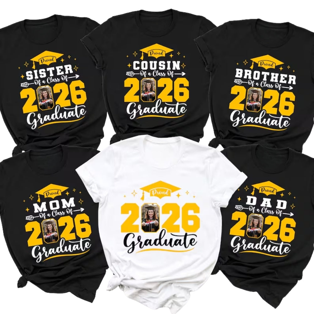 Custom Photo Graduation Matching T Shirt For Family, Custom Graduate Matching Family Shirts ET0189