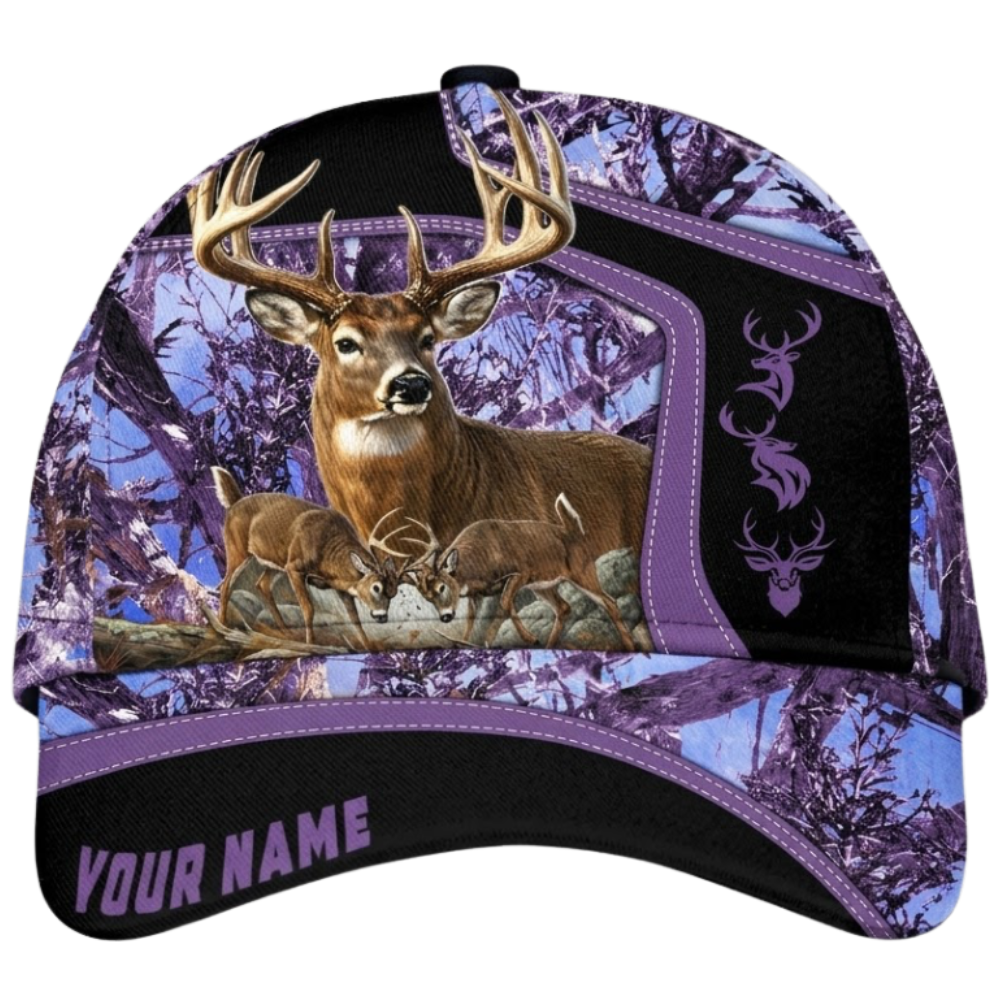 Personalized Deer Hunting Forest Baseball 3D Cap, Custom Deer Hunter Cap Hat CP0717