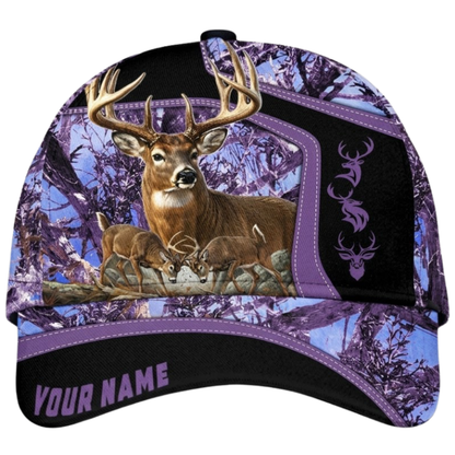 Personalized Deer Hunting Forest Baseball 3D Cap, Custom Deer Hunter Cap Hat CP0717