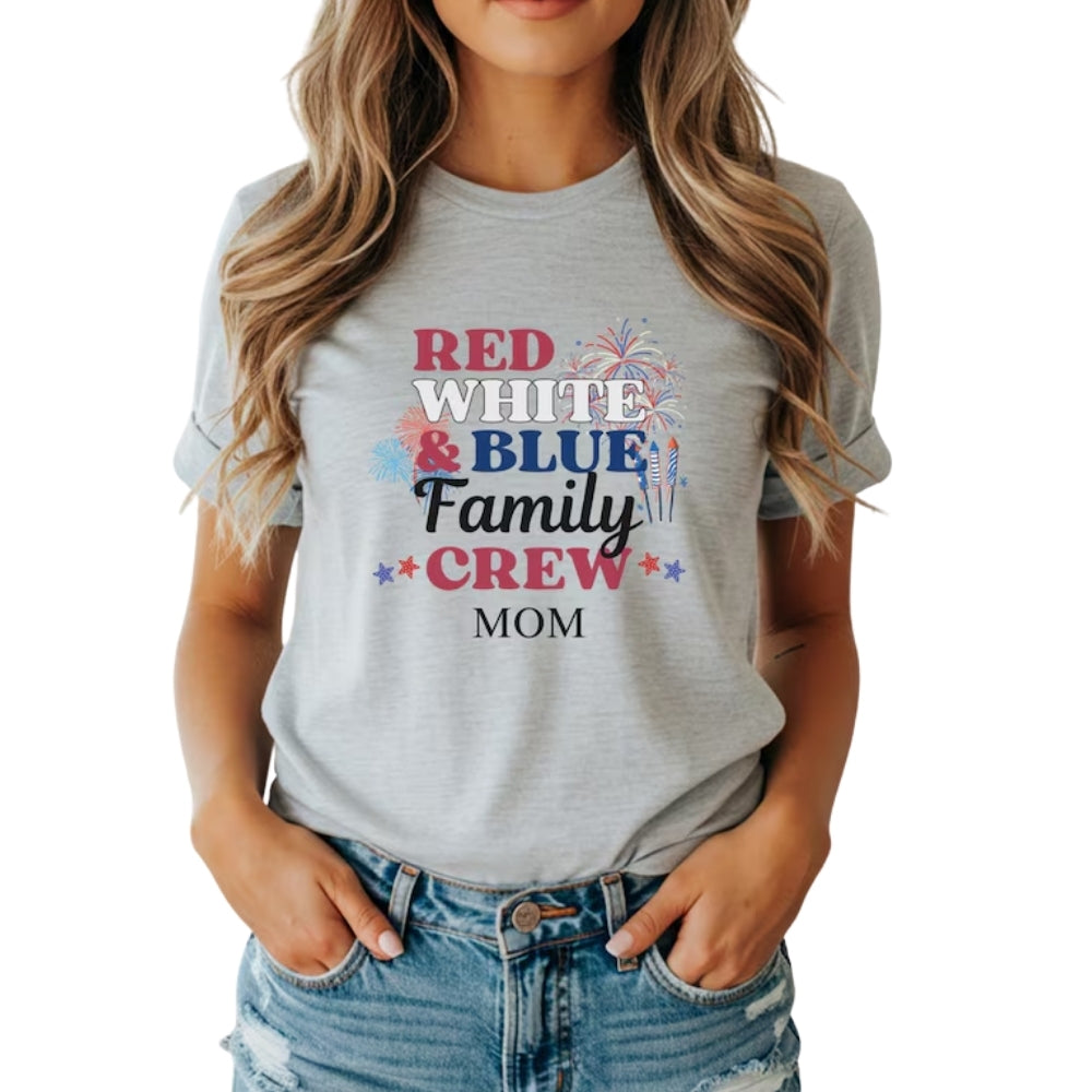 Red White Blue Family Crew Custom Matching 4th Of July T Shirt, Custom Independence Day Matching Shirts For Family ET0729