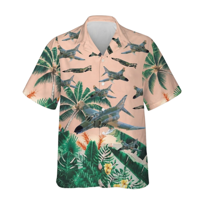 F 4 Phantom II Aircraft Tropical Hawaiian Shirt, Military Airplane Hawaiian Shirt HE0781