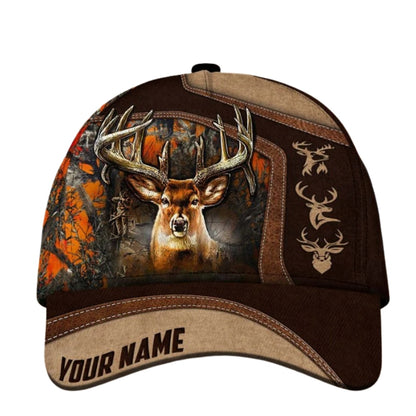 Custom Whitetail Deer Hunting 3D Printed Hat Cap, Custom Deer Hunting Caps CP0345