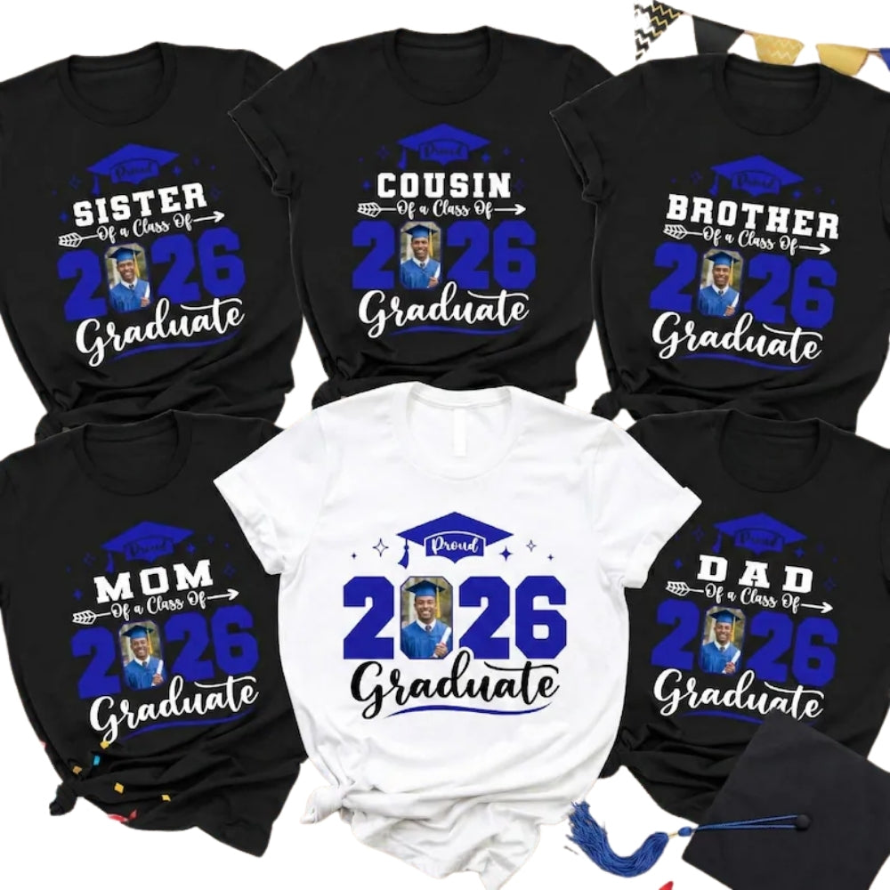 Custom Photo Graduation Matching T Shirt For Family, Custom Graduate Matching Family Shirts ET0189