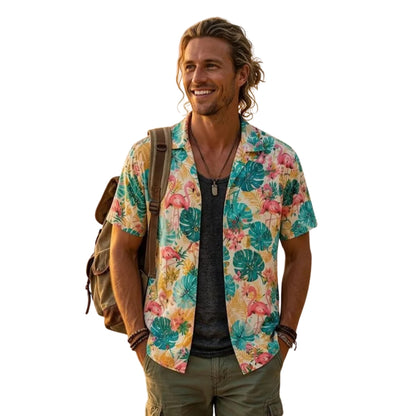 Flamingo Tropical Matching Family Hawaiian Shirt, Flamingo Beach Family Hawaiian Shirts ET0893