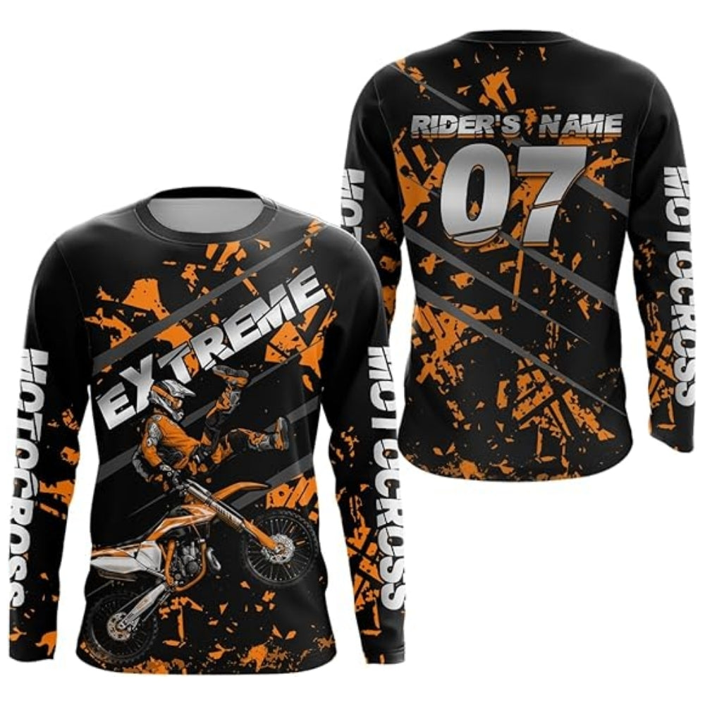 Custom Extreme Rider Motocross Long Sleeve Jersey For Men, Custom Racing Dirt Bike Shirts MZ0007