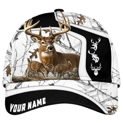 Personalized Deer Hunting Forest Baseball 3D Cap, Custom Deer Hunter Cap Hat CP0717