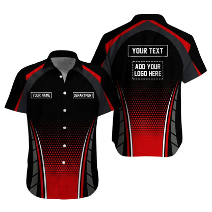 Custom Racing Workwear Hawaiian Shirt With Logo, Personalized Racing Mechanic Shirts HE0290