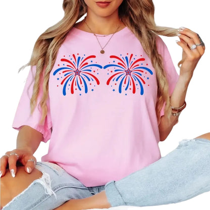 Just Here For The Fireworks Couple Matching T Shirt, Funny 4th Of July Matching Shirt For His And Her ET1036
