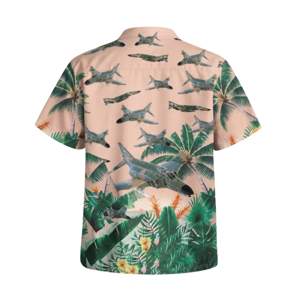 F 4 Phantom II Aircraft Tropical Hawaiian Shirt, Military Airplane Hawaiian Shirt HE0781