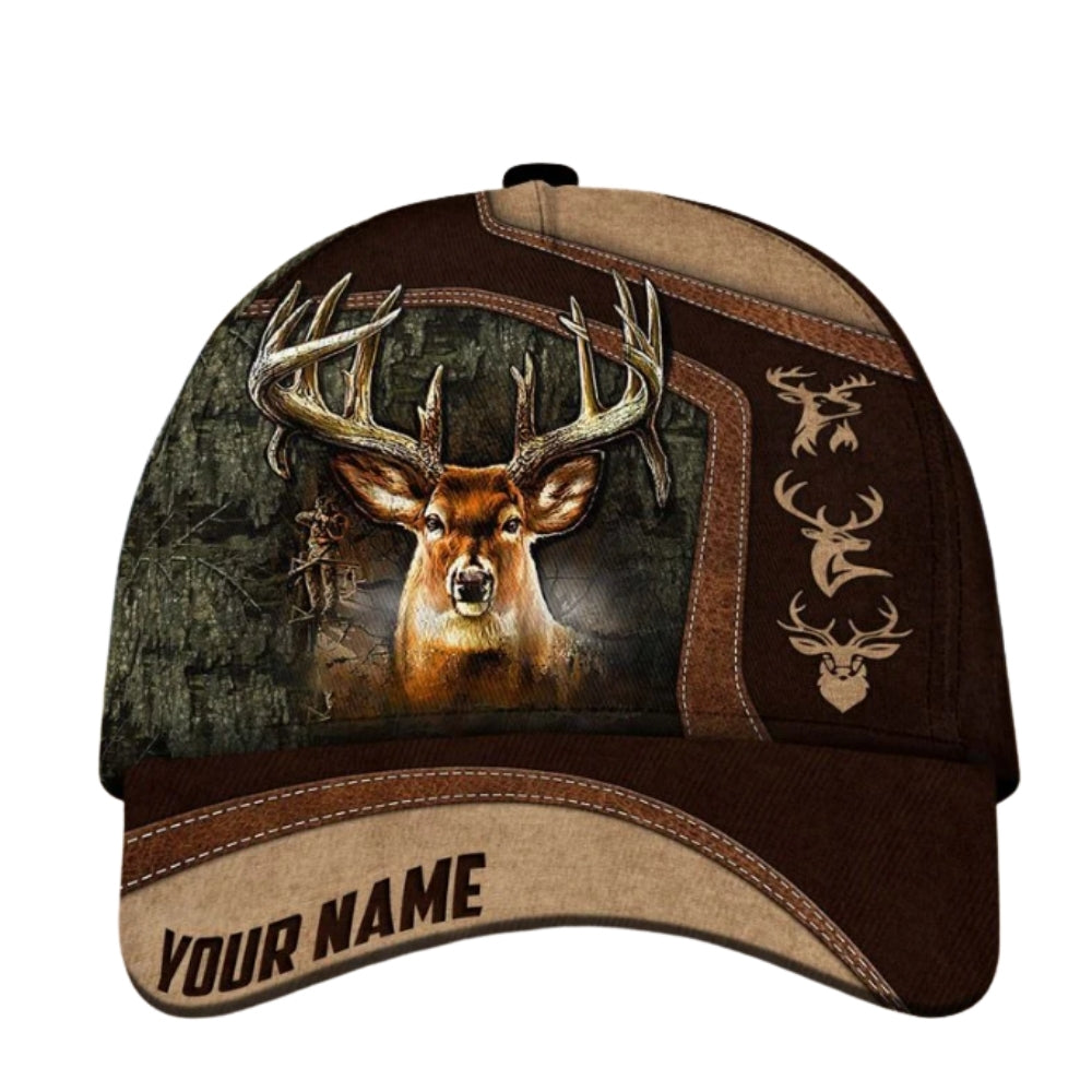 Custom Whitetail Deer Hunting 3D Printed Hat Cap, Custom Deer Hunting Caps CP0345