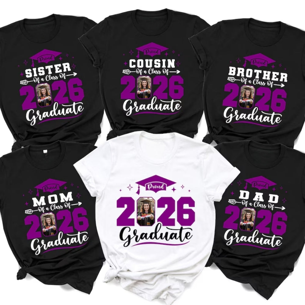 Custom Photo Graduation Matching T Shirt For Family, Custom Graduate Matching Family Shirts ET0189